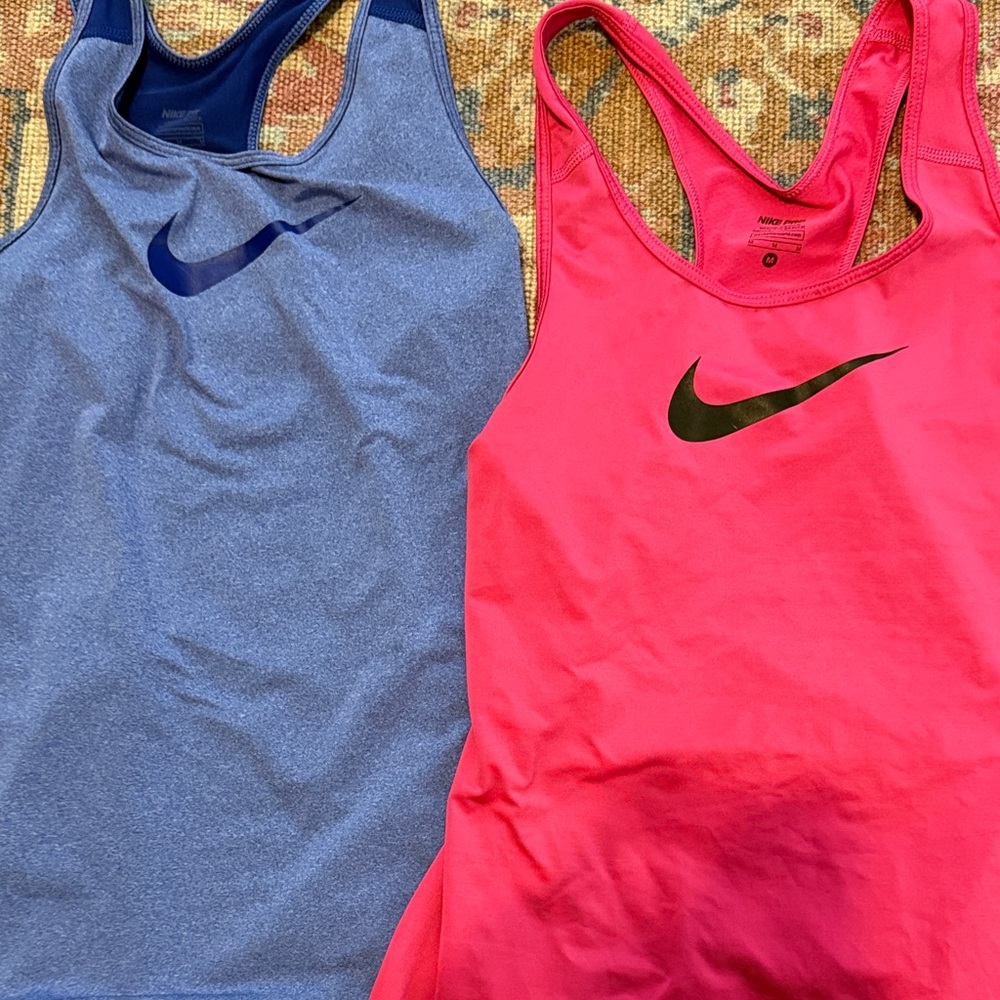 2 Nike Blue and Pink Tank Tops size M barely worn